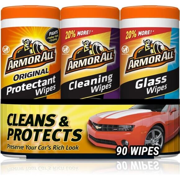 Glass and Cleaning Wipes, Wipes for Car Interior and Car Exterior, 30 Count Each - Picture 1 of 7